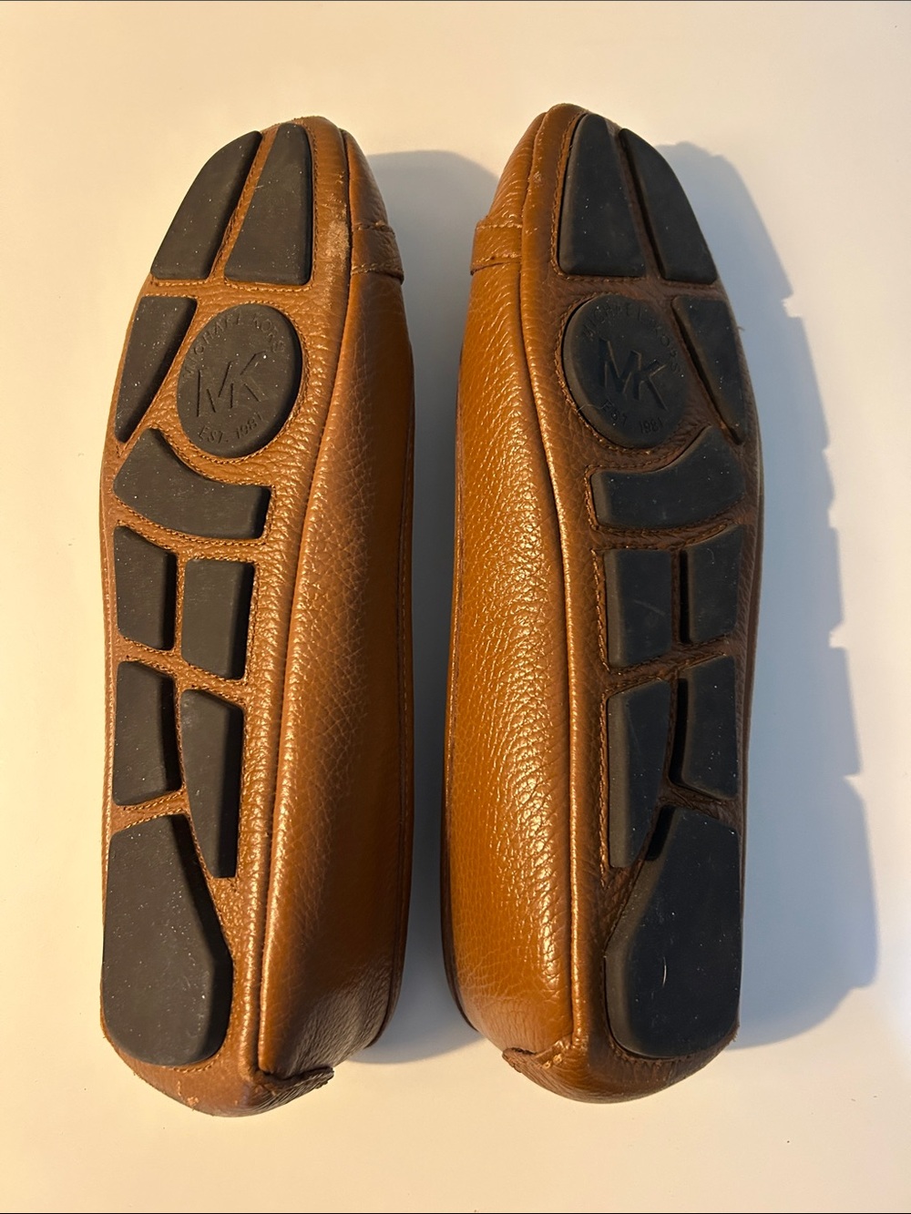 Michael Kors Tan Leather MK Logo Ballet Flats - Picture 3 of 4